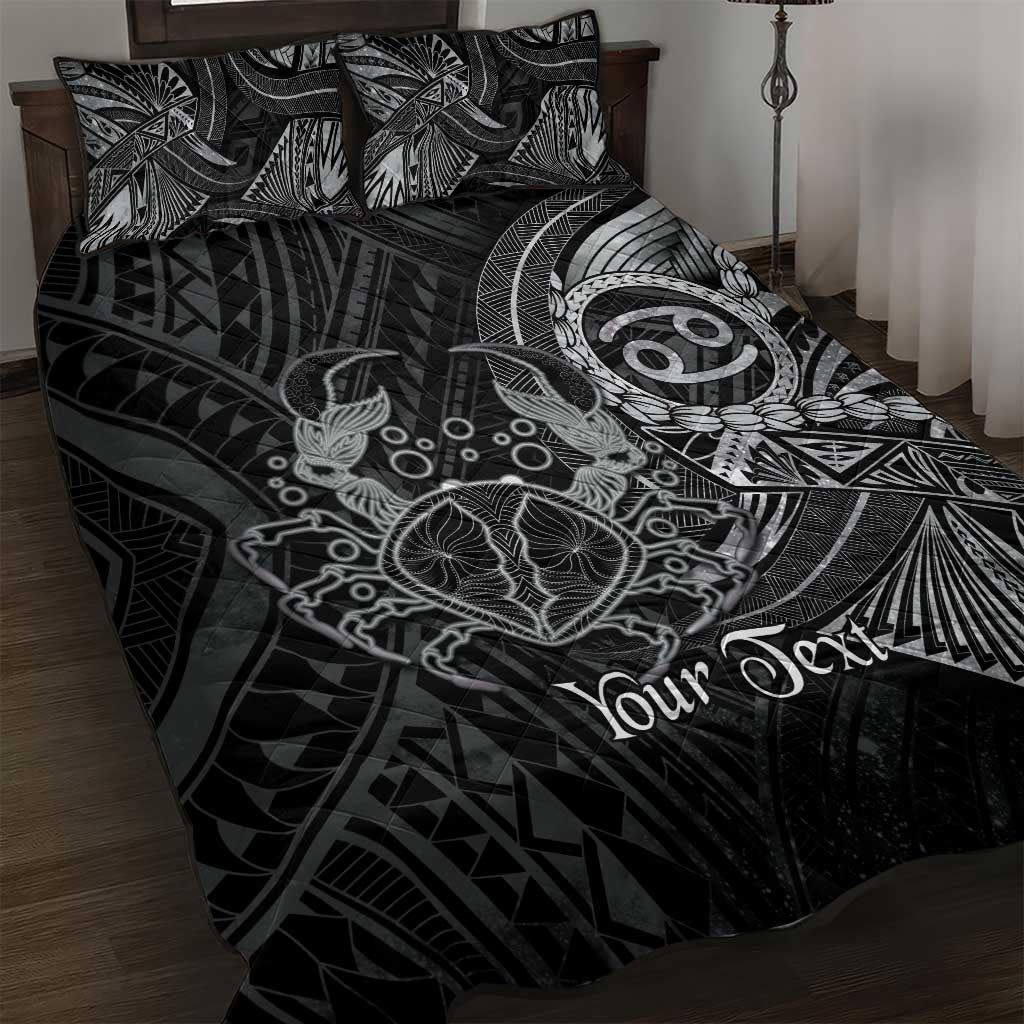 Personalised Polynesia Zodiac Cancer Quilt Bed Set Galaxy Polynesian Pattern Chest Tattoo Style