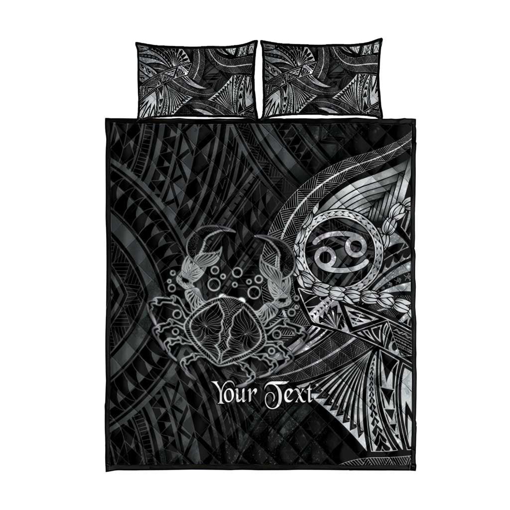 Personalised Polynesia Zodiac Cancer Quilt Bed Set Galaxy Polynesian Pattern Chest Tattoo Style