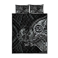 Personalised Polynesia Zodiac Cancer Quilt Bed Set Galaxy Polynesian Pattern Chest Tattoo Style