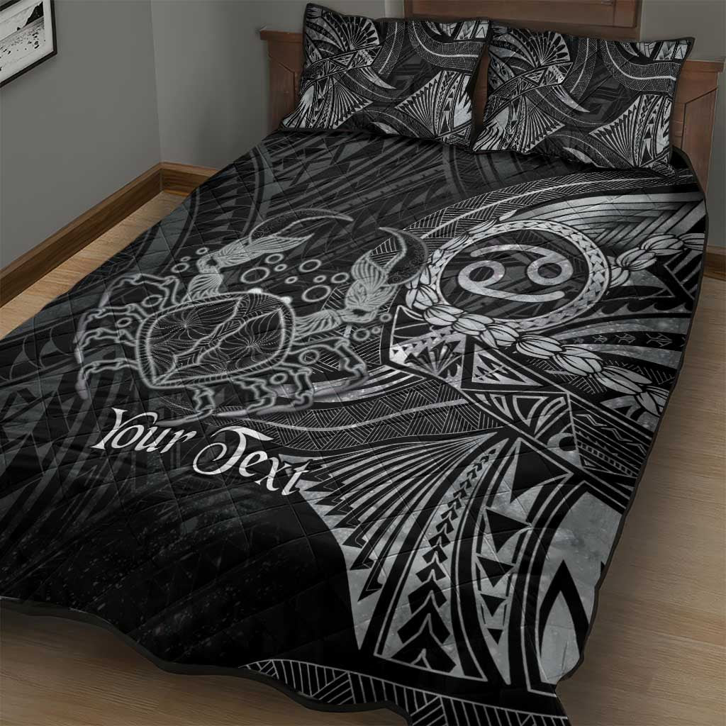 Personalised Polynesia Zodiac Cancer Quilt Bed Set Galaxy Polynesian Pattern Chest Tattoo Style