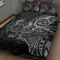Personalised Polynesia Zodiac Cancer Quilt Bed Set Galaxy Polynesian Pattern Chest Tattoo Style