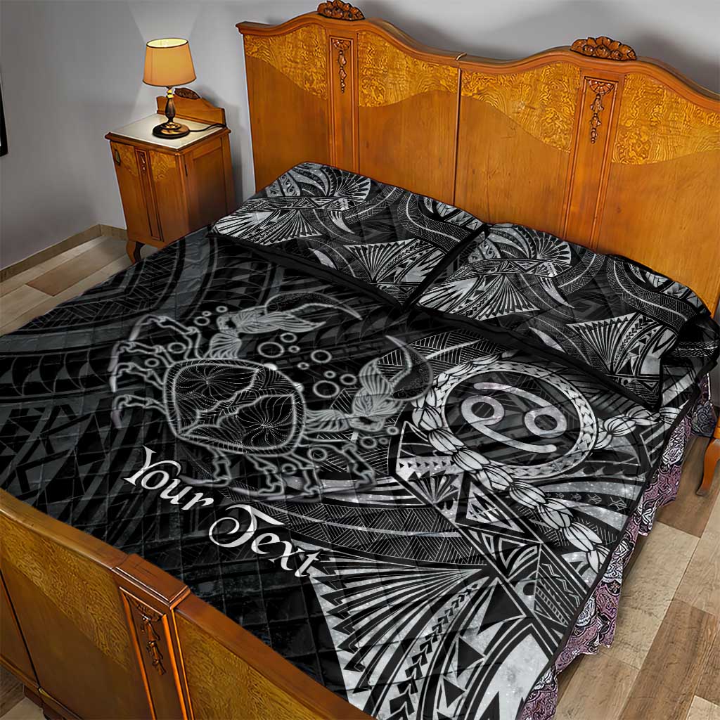 Personalised Polynesia Zodiac Cancer Quilt Bed Set Galaxy Polynesian Pattern Chest Tattoo Style