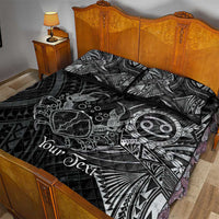 Personalised Polynesia Zodiac Cancer Quilt Bed Set Galaxy Polynesian Pattern Chest Tattoo Style