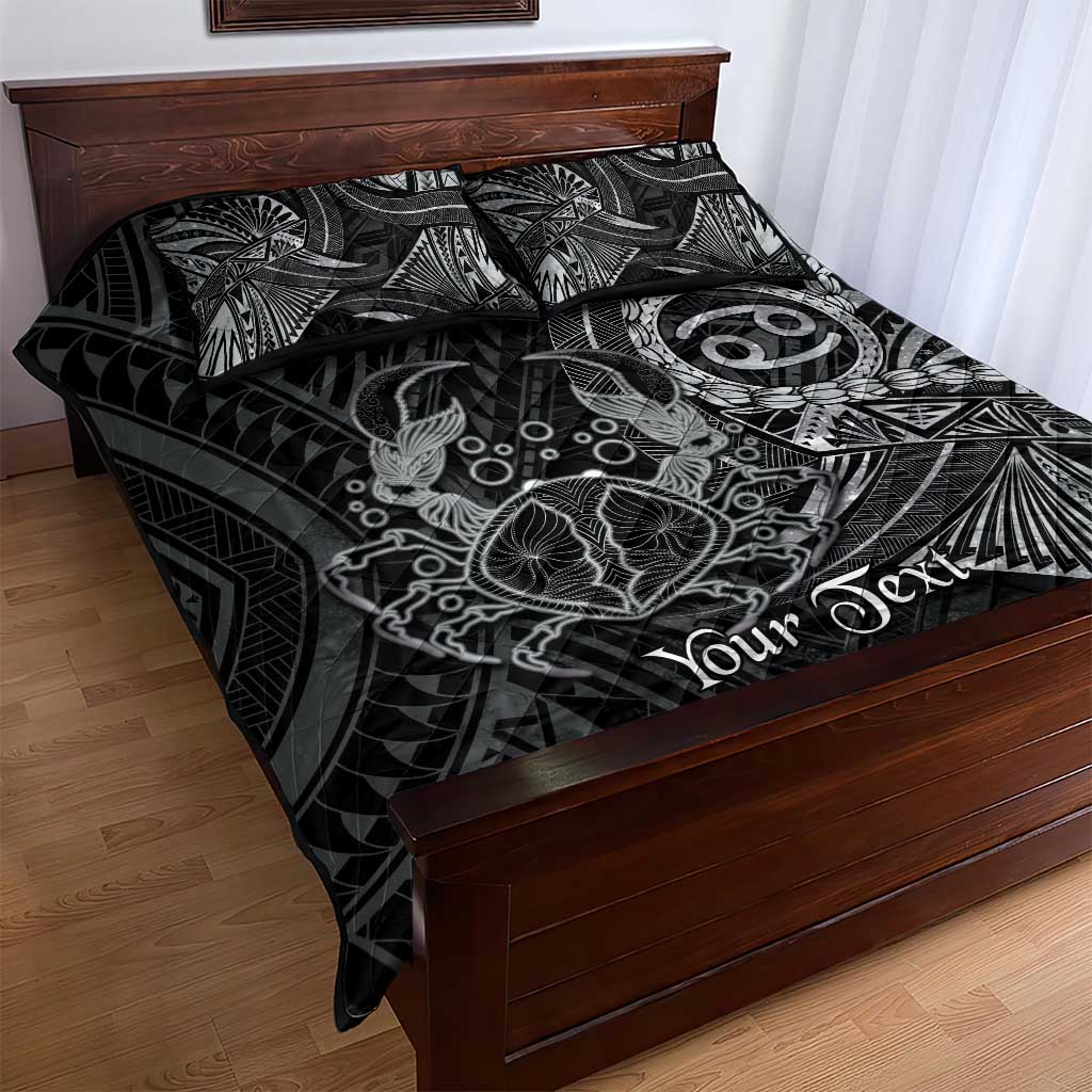 Personalised Polynesia Zodiac Cancer Quilt Bed Set Galaxy Polynesian Pattern Chest Tattoo Style