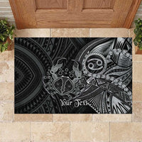 Personalised Polynesia Zodiac Cancer Rubber Doormat Galaxy Polynesian Pattern Chest Tattoo Style