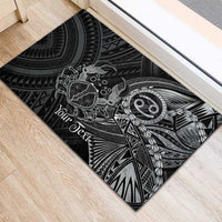 Personalised Polynesia Zodiac Cancer Rubber Doormat Galaxy Polynesian Pattern Chest Tattoo Style