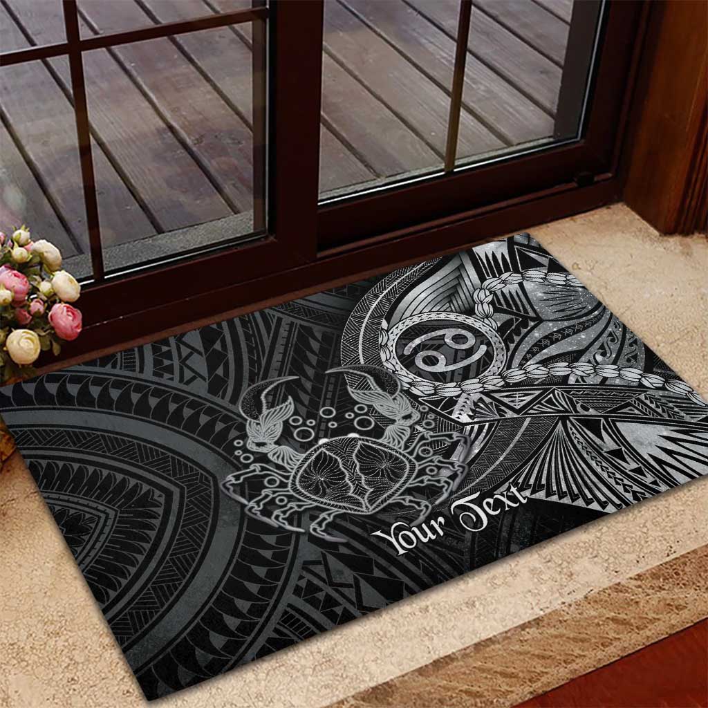Personalised Polynesia Zodiac Cancer Rubber Doormat Galaxy Polynesian Pattern Chest Tattoo Style
