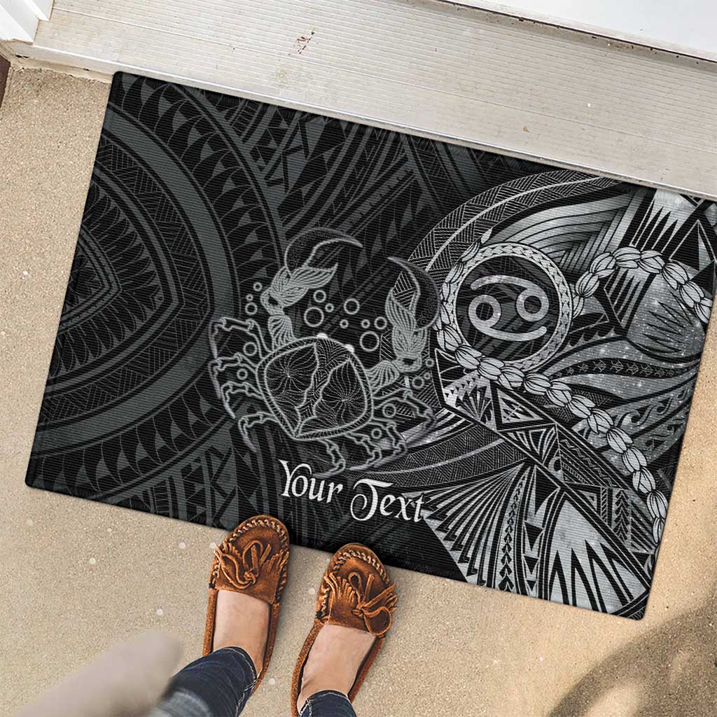 Personalised Polynesia Zodiac Cancer Rubber Doormat Galaxy Polynesian Pattern Chest Tattoo Style