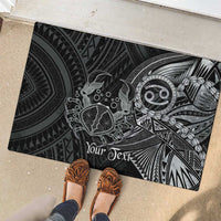Personalised Polynesia Zodiac Cancer Rubber Doormat Galaxy Polynesian Pattern Chest Tattoo Style
