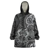 Personalised Polynesia Zodiac Cancer Wearable Blanket Hoodie Galaxy Polynesian Pattern Chest Tattoo Style