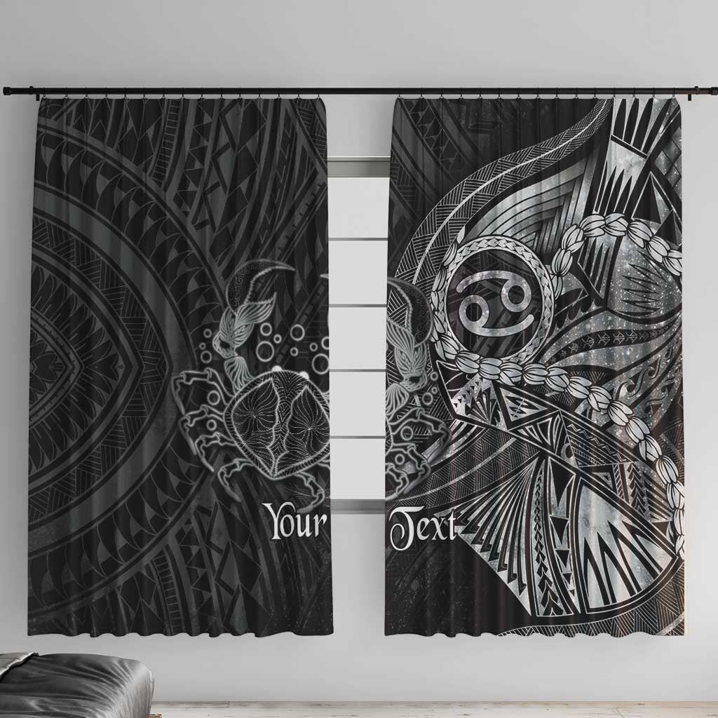 Personalised Polynesia Zodiac Cancer Window Curtain Galaxy Polynesian Pattern Chest Tattoo Style