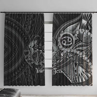 Personalised Polynesia Zodiac Cancer Window Curtain Galaxy Polynesian Pattern Chest Tattoo Style