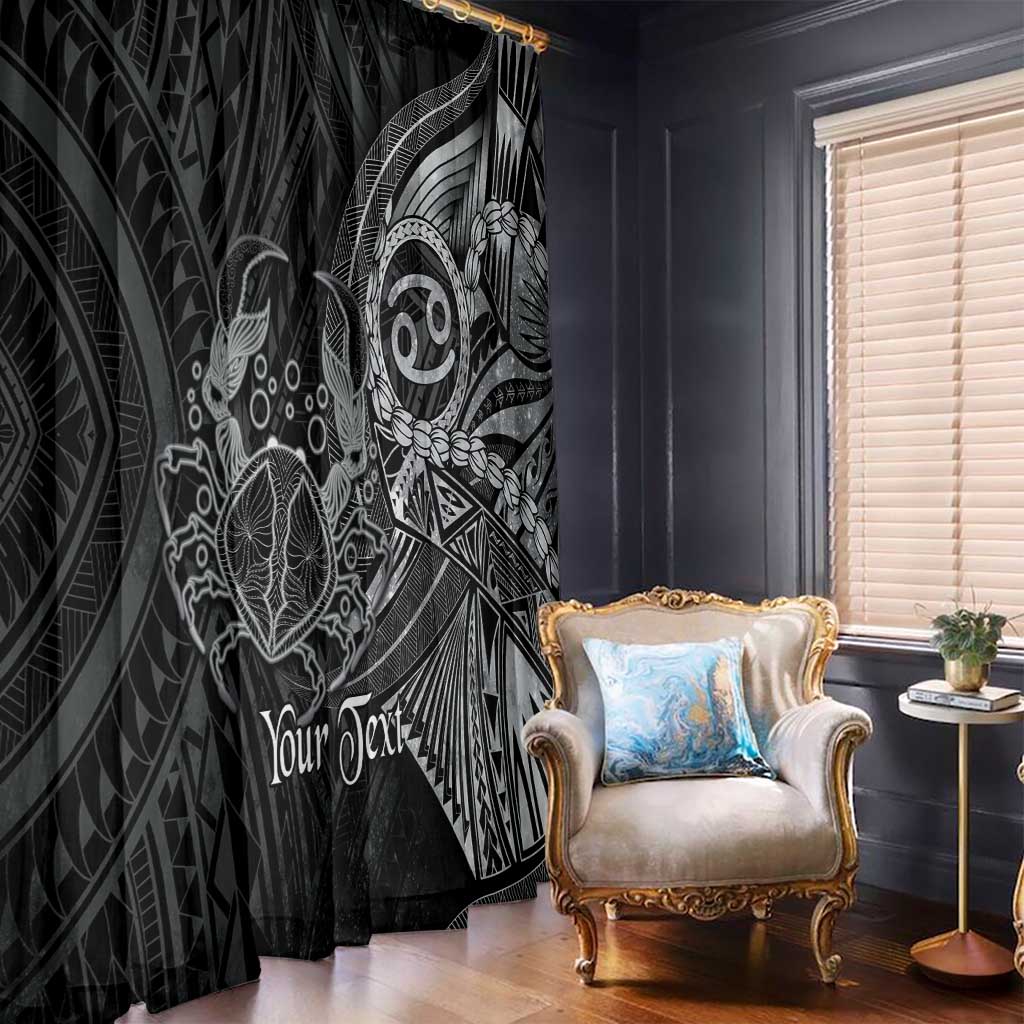 Personalised Polynesia Zodiac Cancer Window Curtain Galaxy Polynesian Pattern Chest Tattoo Style