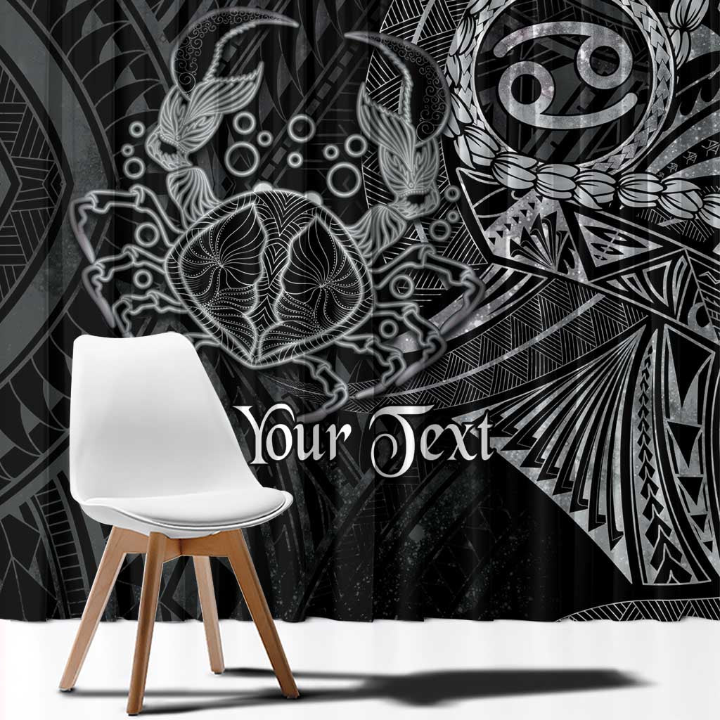 Personalised Polynesia Zodiac Cancer Window Curtain Galaxy Polynesian Pattern Chest Tattoo Style