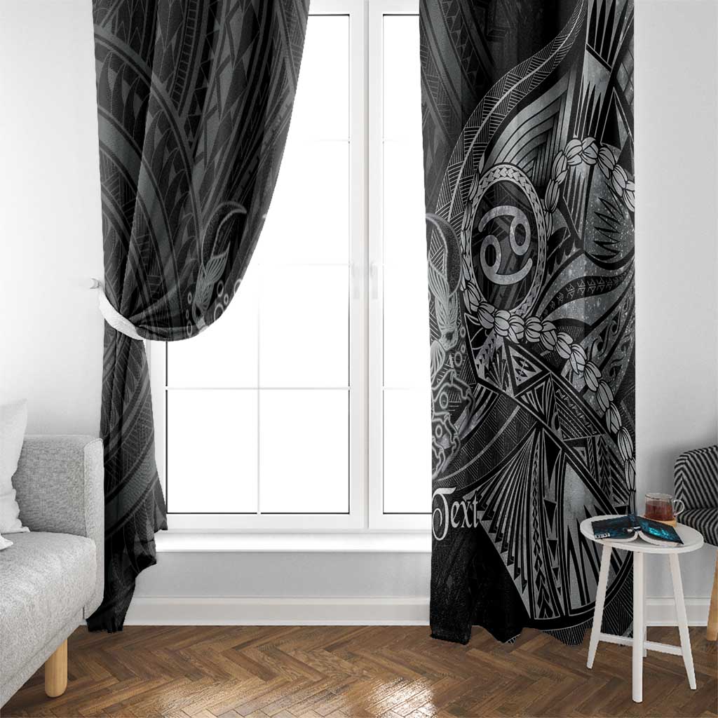 Personalised Polynesia Zodiac Cancer Window Curtain Galaxy Polynesian Pattern Chest Tattoo Style