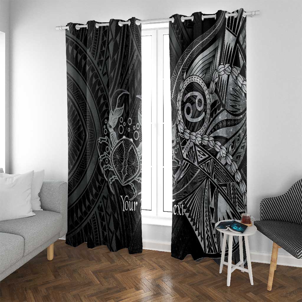 Personalised Polynesia Zodiac Cancer Window Curtain Galaxy Polynesian Pattern Chest Tattoo Style