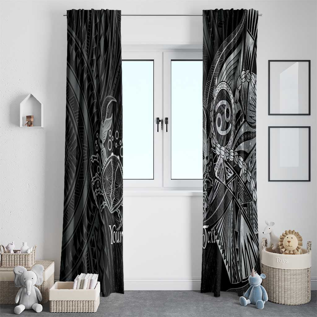 Personalised Polynesia Zodiac Cancer Window Curtain Galaxy Polynesian Pattern Chest Tattoo Style