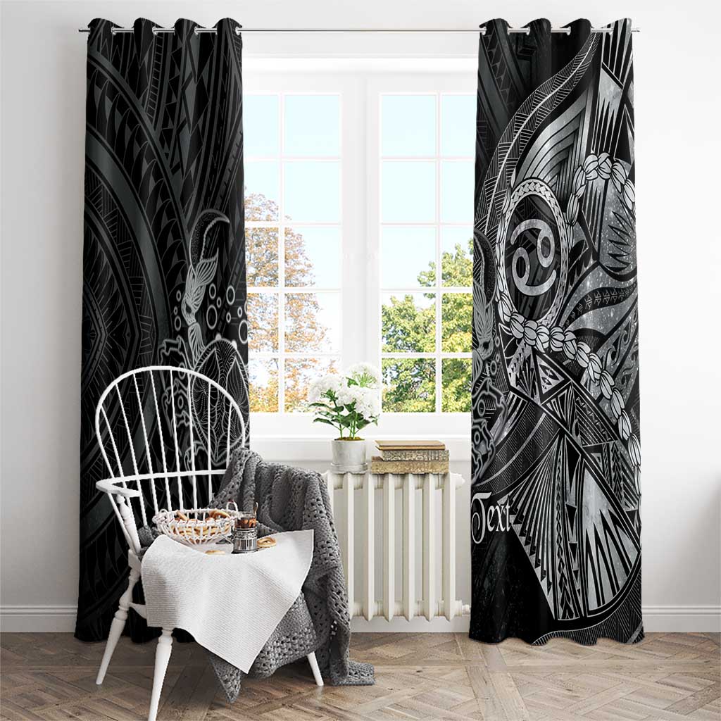 Personalised Polynesia Zodiac Cancer Window Curtain Galaxy Polynesian Pattern Chest Tattoo Style