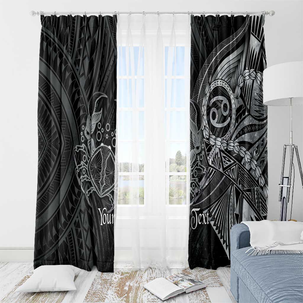 Personalised Polynesia Zodiac Cancer Window Curtain Galaxy Polynesian Pattern Chest Tattoo Style