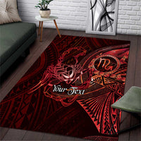 Personalised Polynesia Zodiac Scorpio Area Rug Galaxy Polynesian Pattern Chest Tattoo Style