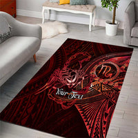 Personalised Polynesia Zodiac Scorpio Area Rug Galaxy Polynesian Pattern Chest Tattoo Style
