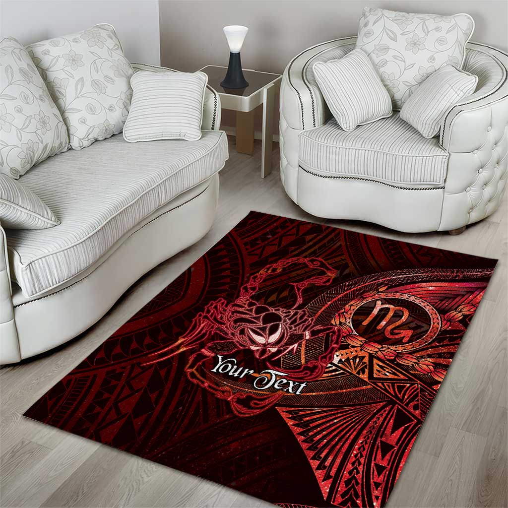 Personalised Polynesia Zodiac Scorpio Area Rug Galaxy Polynesian Pattern Chest Tattoo Style