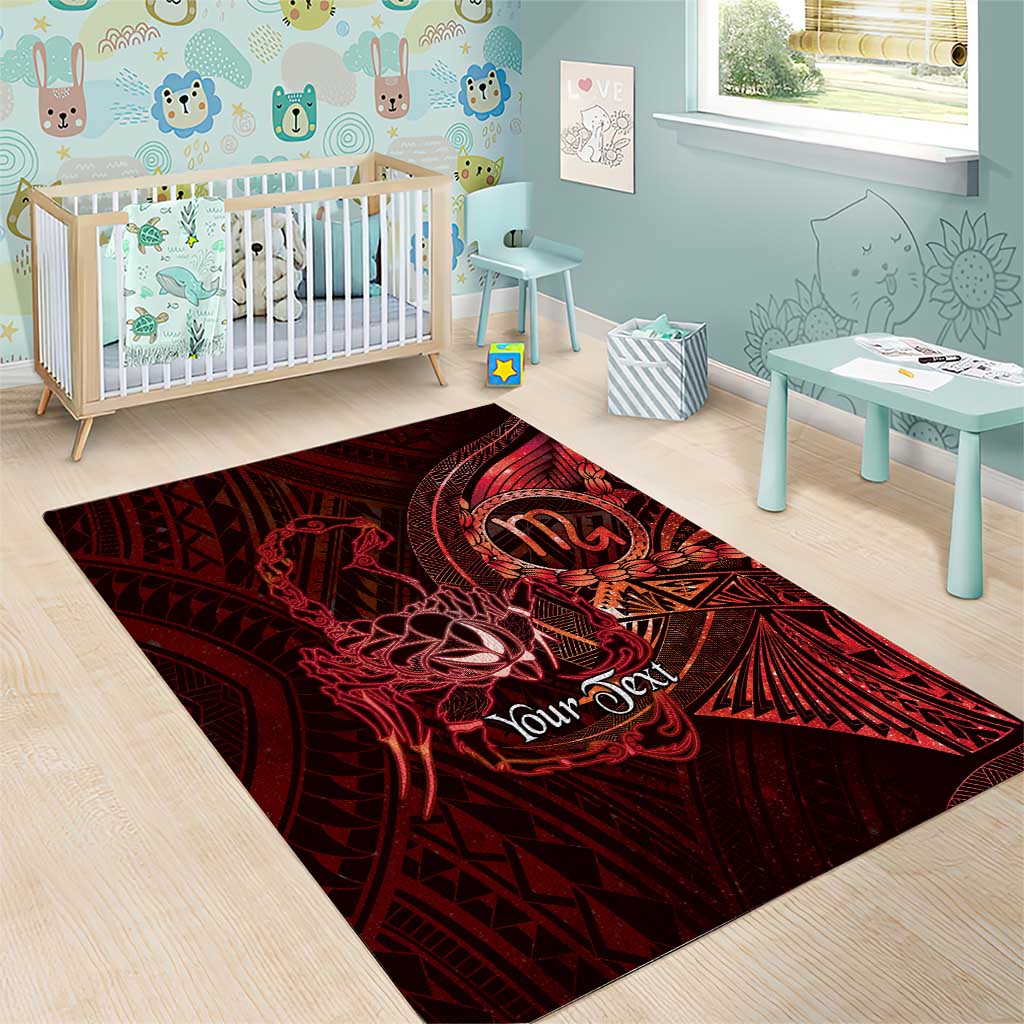 Personalised Polynesia Zodiac Scorpio Area Rug Galaxy Polynesian Pattern Chest Tattoo Style