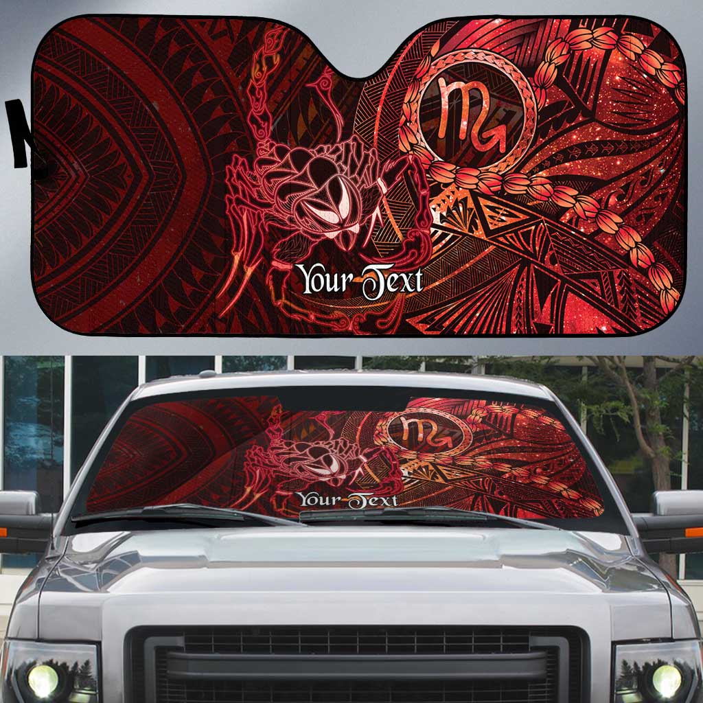 Personalised Polynesia Zodiac Scorpio Auto Sun Shade Galaxy Polynesian Pattern Chest Tattoo Style LT14 Red - Polynesian Pride