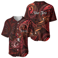 Personalised Polynesia Zodiac Scorpio Baseball Jersey Galaxy Polynesian Pattern Chest Tattoo Style
