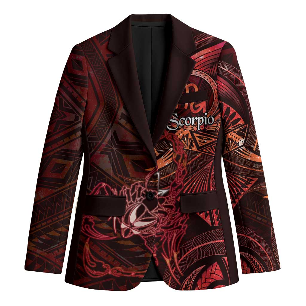 Personalised Polynesia Zodiac Scorpio Blazer Galaxy Polynesian Pattern Chest Tattoo Style