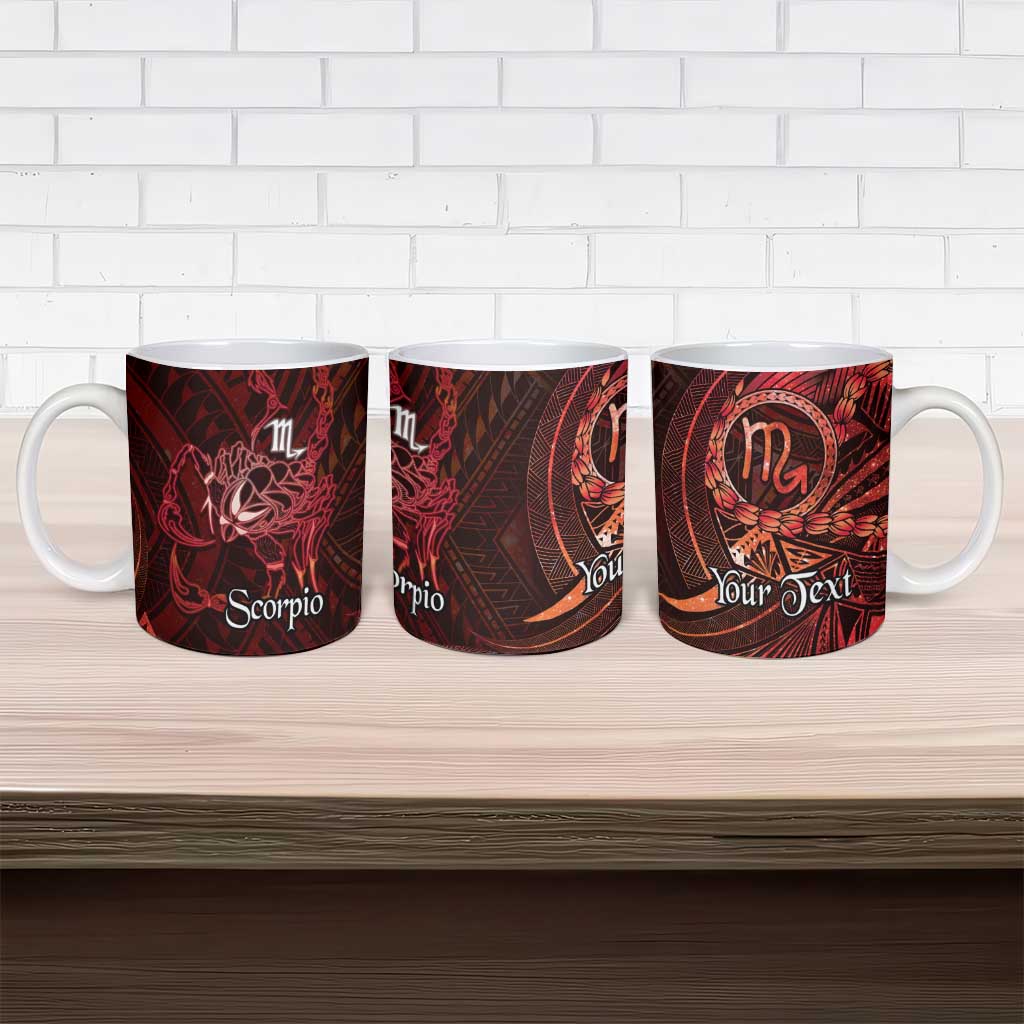 Personalised Polynesia Zodiac Scorpio Ceramic Mug Galaxy Polynesian Pattern Chest Tattoo Style LT14 - Polynesian Pride