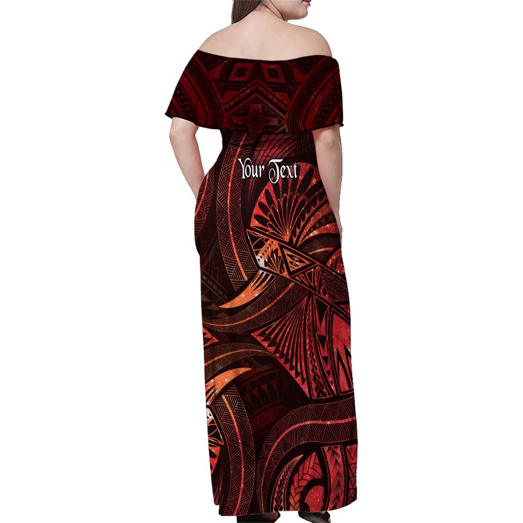 Personalised Polynesia Zodiac Scorpio Family Matching Off Shoulder Maxi Dress and Hawaiian Shirt Galaxy Polynesian Pattern Chest Tattoo Style LT14 - Polynesian Pride