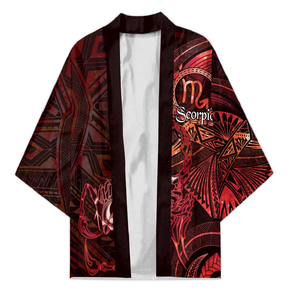 Personalised Polynesia Zodiac Scorpio Kimono Galaxy Polynesian Pattern Chest Tattoo Style LT14 Unisex Red - Polynesian Pride