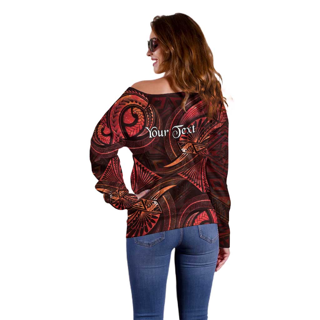 Personalised Polynesia Zodiac Scorpio Off Shoulder Sweater Galaxy Polynesian Pattern Chest Tattoo Style LT14 - Polynesian Pride