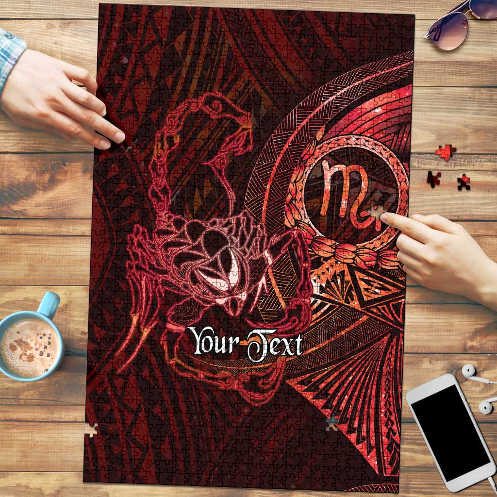 Personalised Polynesia Zodiac Scorpio Puzzle Galaxy Polynesian Pattern Chest Tattoo Style LT14 Red - Polynesian Pride