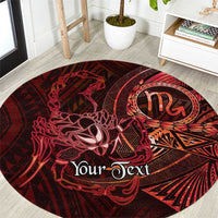 Personalised Polynesia Zodiac Scorpio Round Carpet Galaxy Polynesian Pattern Chest Tattoo Style