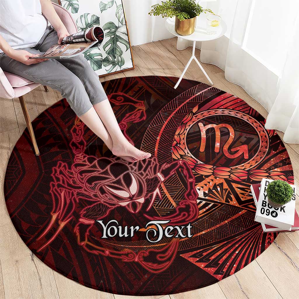 Personalised Polynesia Zodiac Scorpio Round Carpet Galaxy Polynesian Pattern Chest Tattoo Style