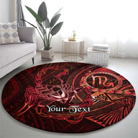 Personalised Polynesia Zodiac Scorpio Round Carpet Galaxy Polynesian Pattern Chest Tattoo Style