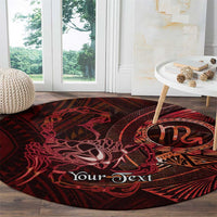 Personalised Polynesia Zodiac Scorpio Round Carpet Galaxy Polynesian Pattern Chest Tattoo Style