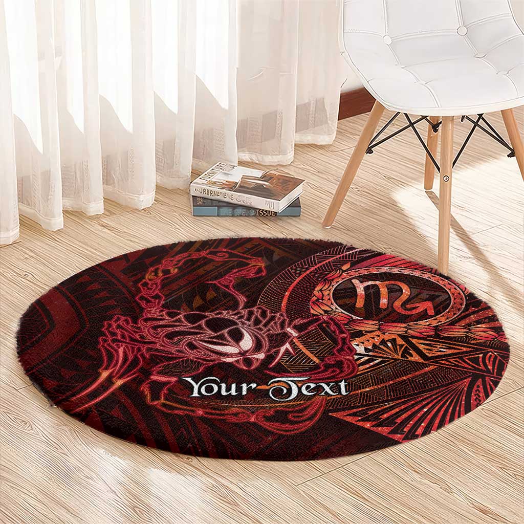 Personalised Polynesia Zodiac Scorpio Round Carpet Galaxy Polynesian Pattern Chest Tattoo Style