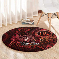 Personalised Polynesia Zodiac Scorpio Round Carpet Galaxy Polynesian Pattern Chest Tattoo Style