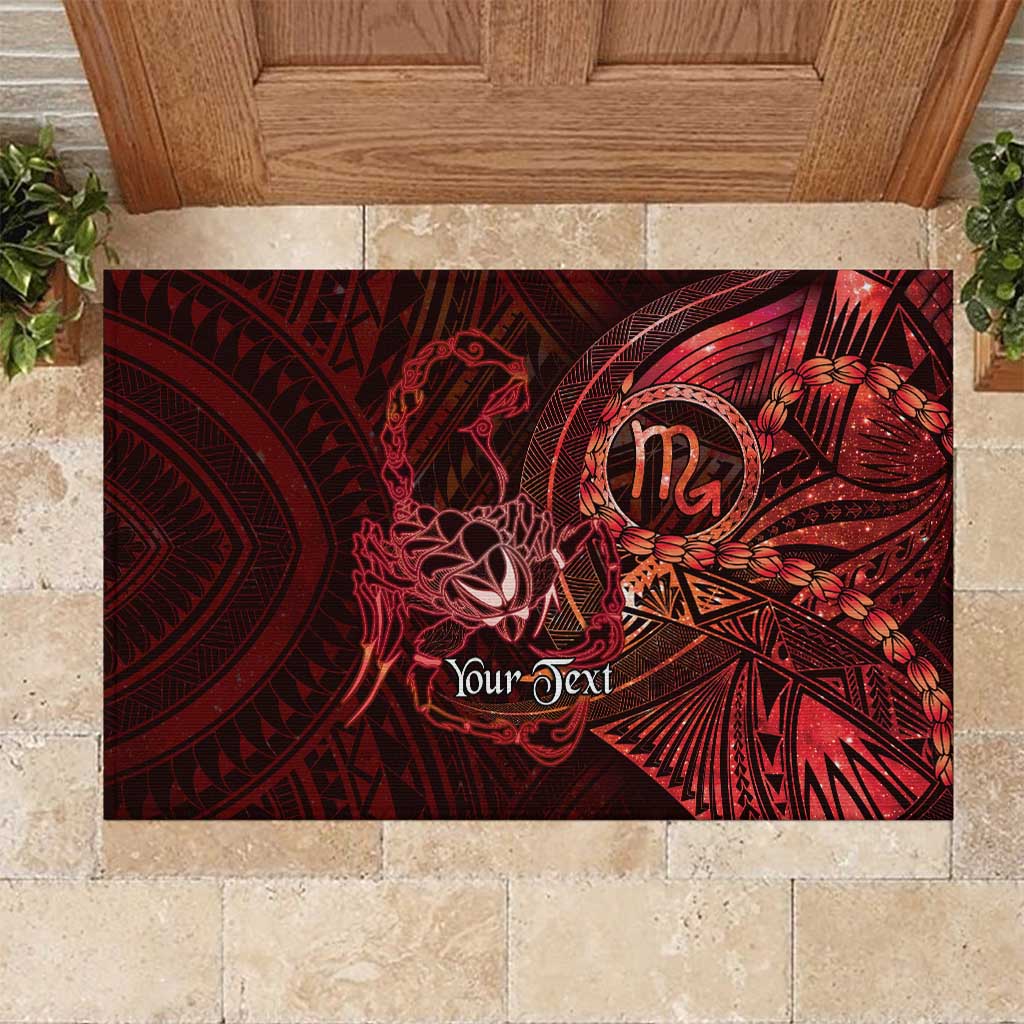 Personalised Polynesia Zodiac Scorpio Rubber Doormat Galaxy Polynesian Pattern Chest Tattoo Style