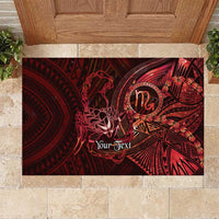 Personalised Polynesia Zodiac Scorpio Rubber Doormat Galaxy Polynesian Pattern Chest Tattoo Style