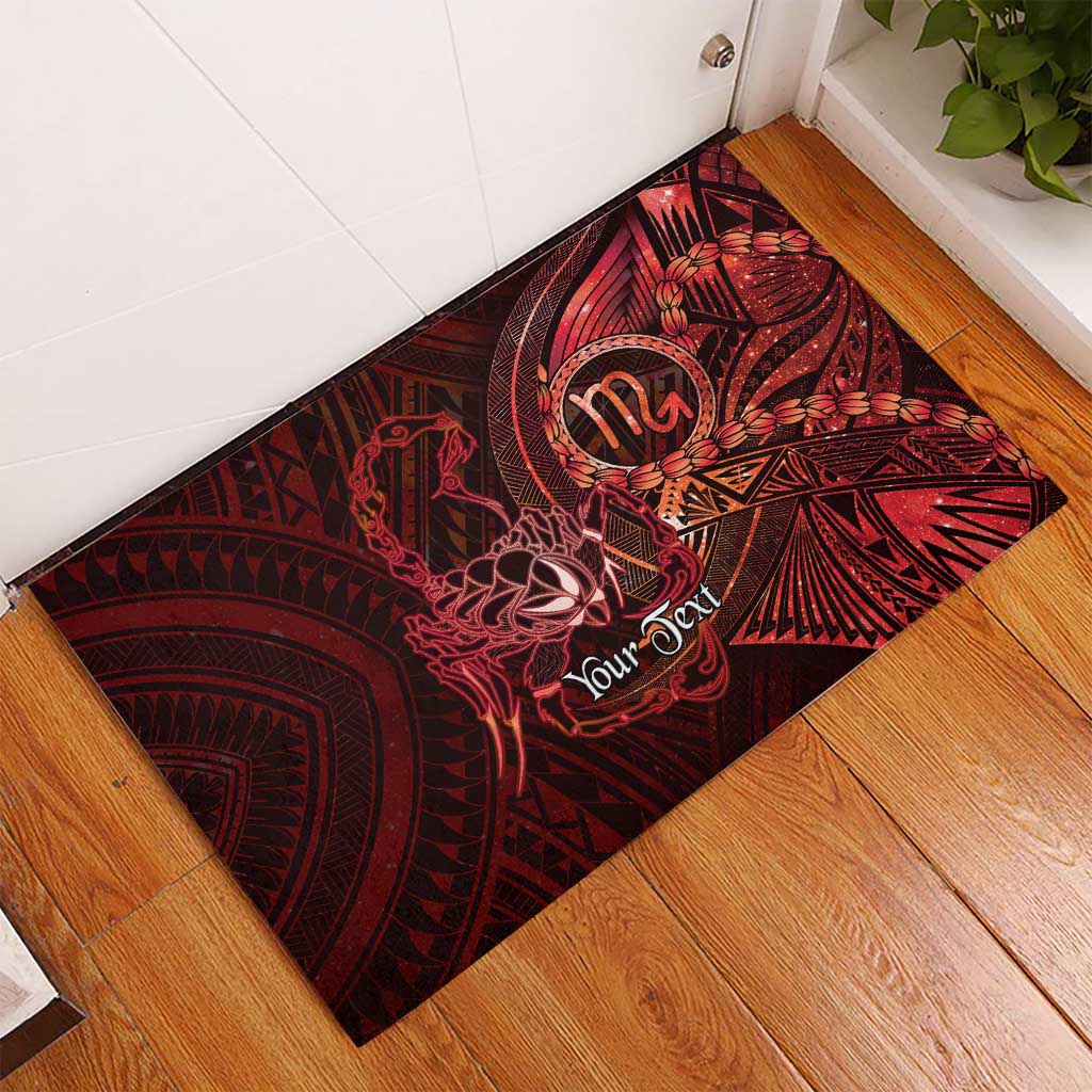 Personalised Polynesia Zodiac Scorpio Rubber Doormat Galaxy Polynesian Pattern Chest Tattoo Style