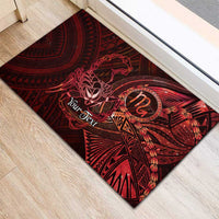 Personalised Polynesia Zodiac Scorpio Rubber Doormat Galaxy Polynesian Pattern Chest Tattoo Style