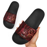 Personalised Polynesia Zodiac Scorpio Slide Sandals Galaxy Polynesian Pattern Chest Tattoo Style LT14 - Polynesian Pride