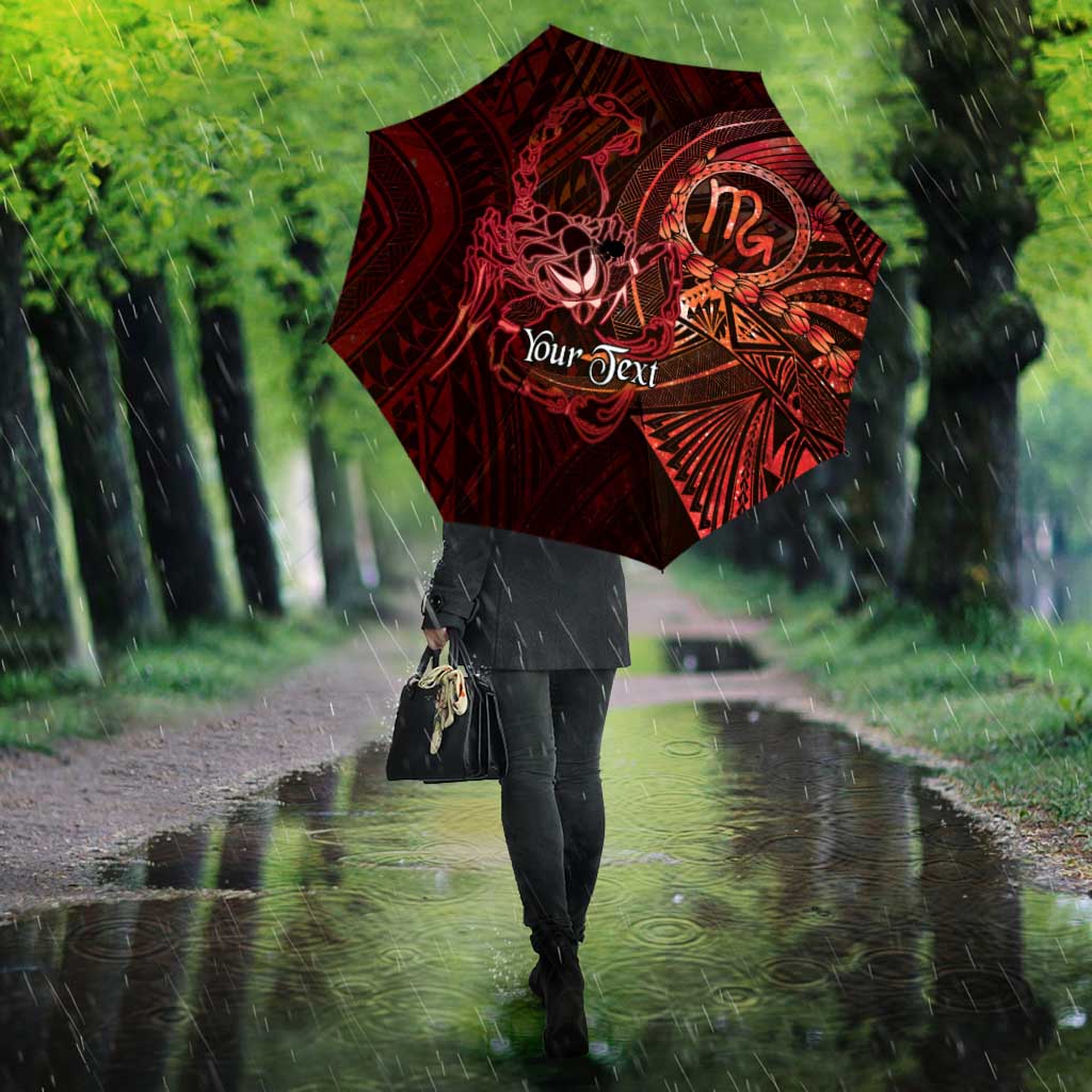 Personalised Polynesia Zodiac Scorpio Umbrella Galaxy Polynesian Pattern Chest Tattoo Style