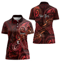 Personalised Polynesia Zodiac Scorpio Women Polo Shirt Galaxy Polynesian Pattern Chest Tattoo Style
