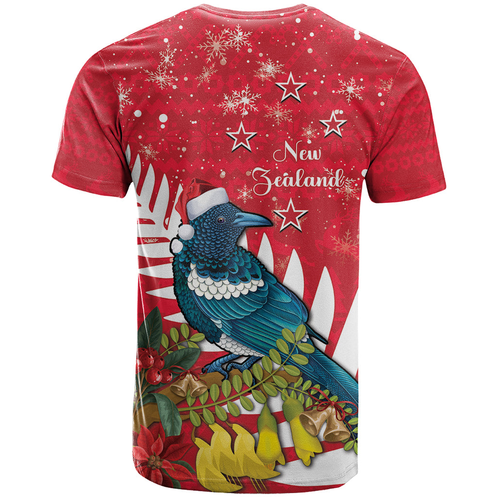 New Zealand Christmas In July T Shirt Tui Bird With Kowhai Meri Kirihimete LT14 - Polynesian Pride