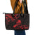 New Zealand Tui Bird Leather Tote Bag Aotearoa Maori Pattern - Red